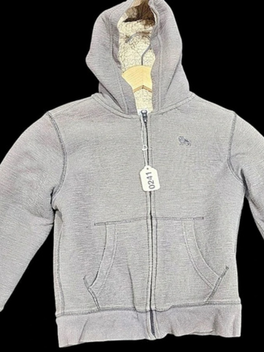 Old Navy Sherpa-Lined Fleece Full-Zip Hoodie Gray Small #0241